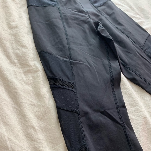 Black Lululemon Mesh Detail Leggings - Picture 2 of 4